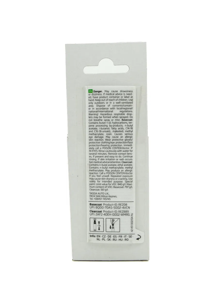 Skoda, Set di vernice da ritocco in formato stilo, colore bianco effetto perlato, 2Y2Y S9R