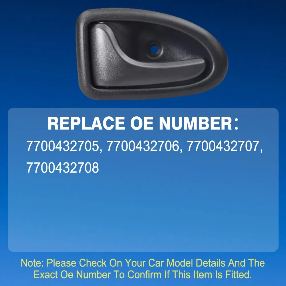 Maniglia per portiera auto, maniglie per porte interne, maniglia per serratura compatibile con Opel Vivaro 2001-2014 compatibile con Renault, nera anteriore sinistra
