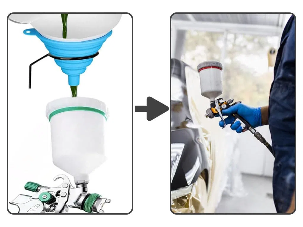 Anlising Filtro per Vernice, 250PCS Filtri per Vernice, Invia 2 Imbuto in Silicone, 100 Micron Carta Filtro Conica di Nylon, Filtri per Carta Conici per Vernice, Arti Automobilistiche, Mobili in Legno