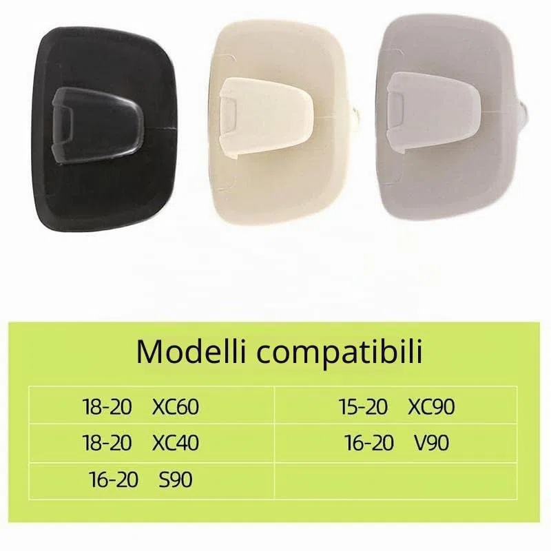 Ganci Appendiabiti Fila Posteriore Nero – Ricambio Coppia (2 pz) per Volvo XC40 XC60 (2018-2020) XC90 V90 S90 (2016-2020) – Gancio Bagagliaio/Schienale Sede