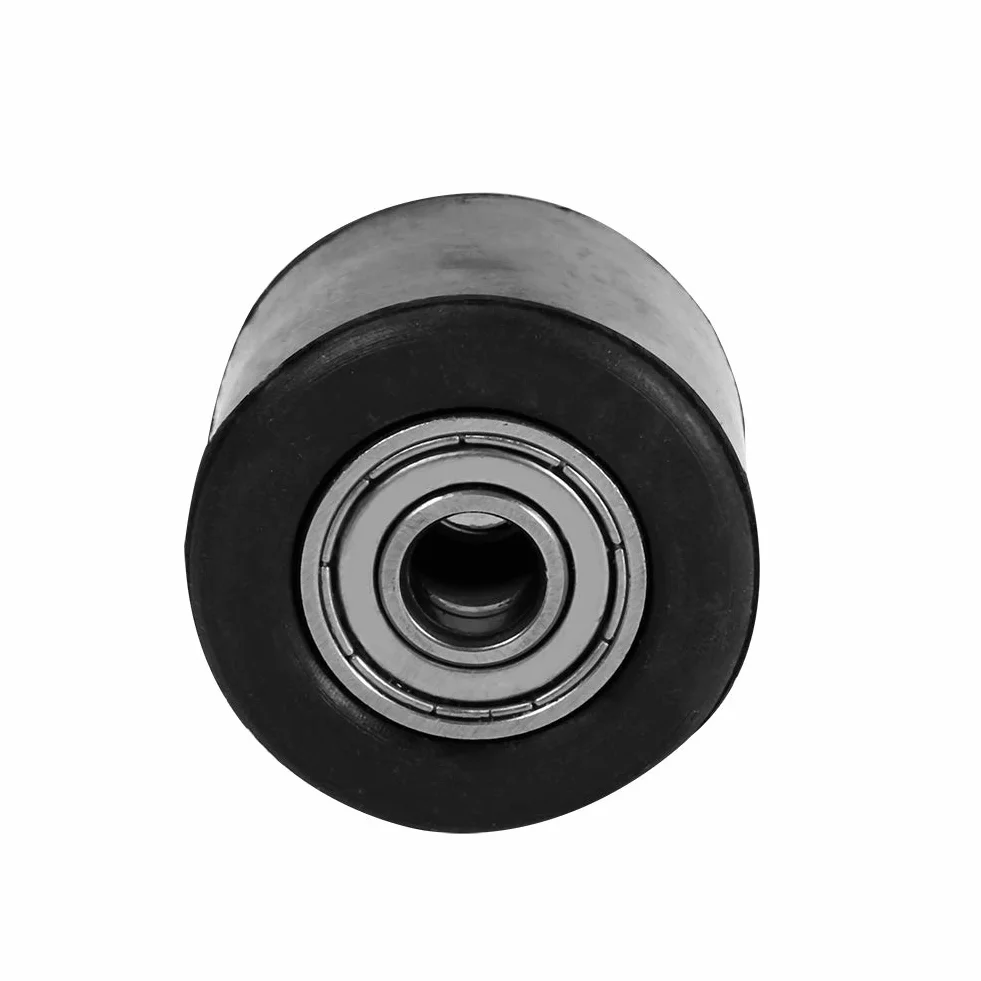 VOBOR Rullo Catena, Guida della Puleggia Tenditore a Rullo Catena in Gomma da 8MM per Moto Dirt Bike Enduro, Nero