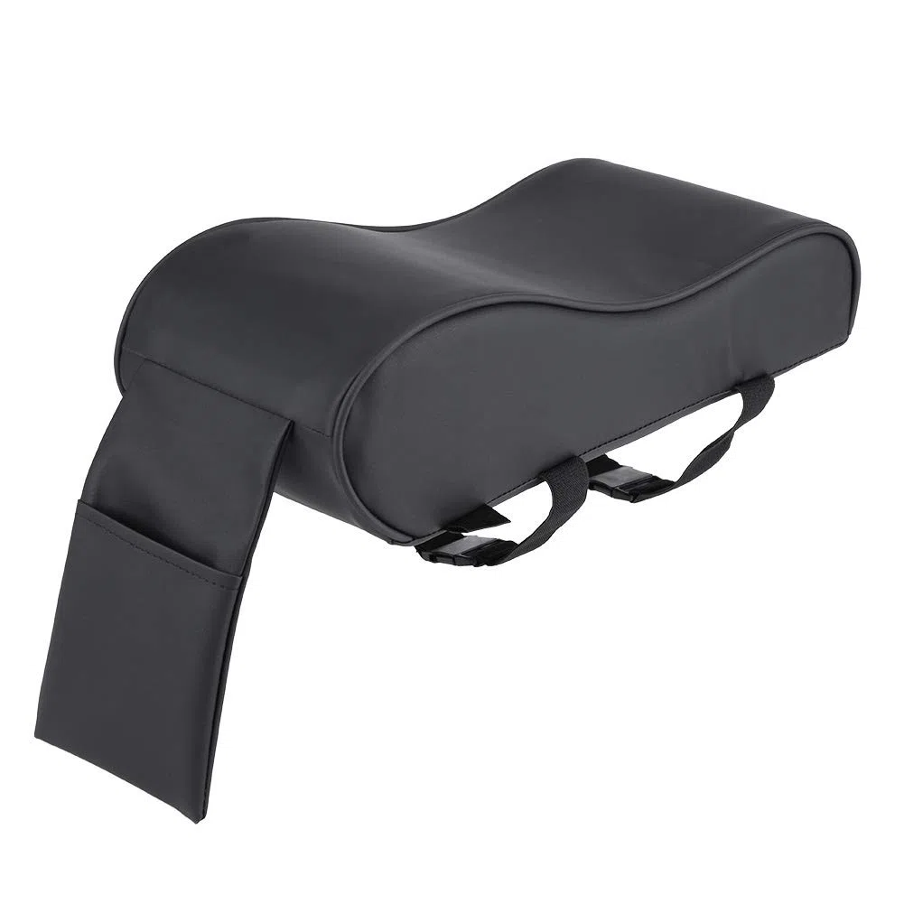Akozon Cuscino Universale per Bracciolo per Auto in Pelle con Memory Foam, Comodo Tappetino per Auto con Tasca per Telefono per Veicoli SS e Compatti