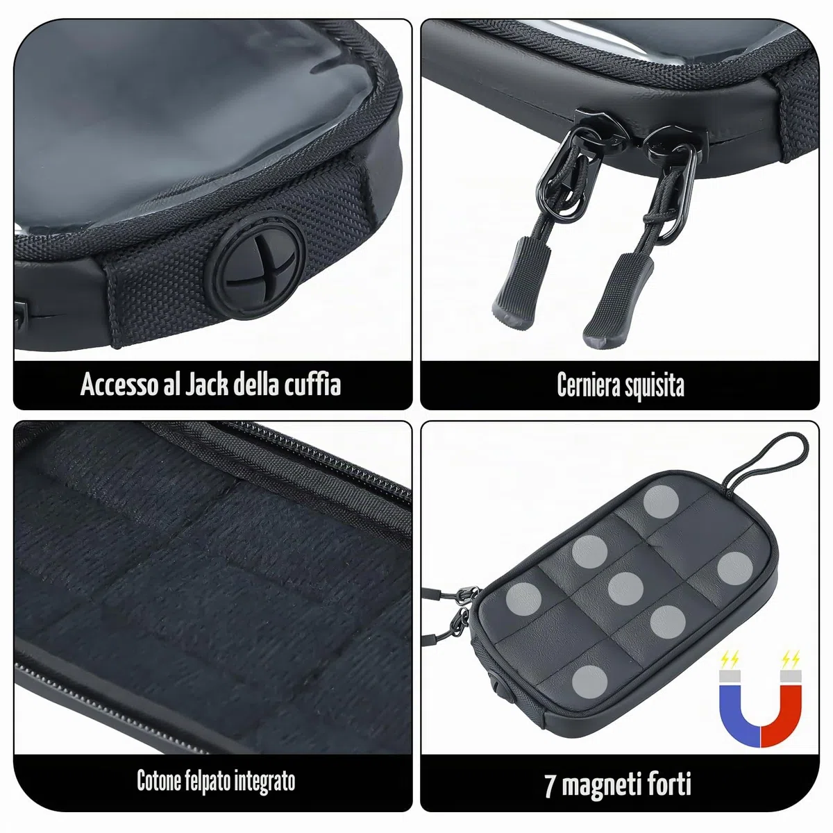 Borsa Serbatoio Moto Borsa da Serbatoio Magnetica Impermeabile Universale Supporto per Telefono Cellulare Moto con Finestra Trasparente