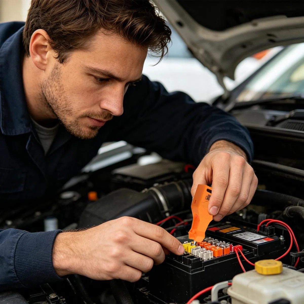 Tester per fusibili per auto, 24 V , con punta di misurazione regolabile, tester per circuiti elettrici auto, per fai da te e industria, nonché per elettronica, moto, camper e rimorchi