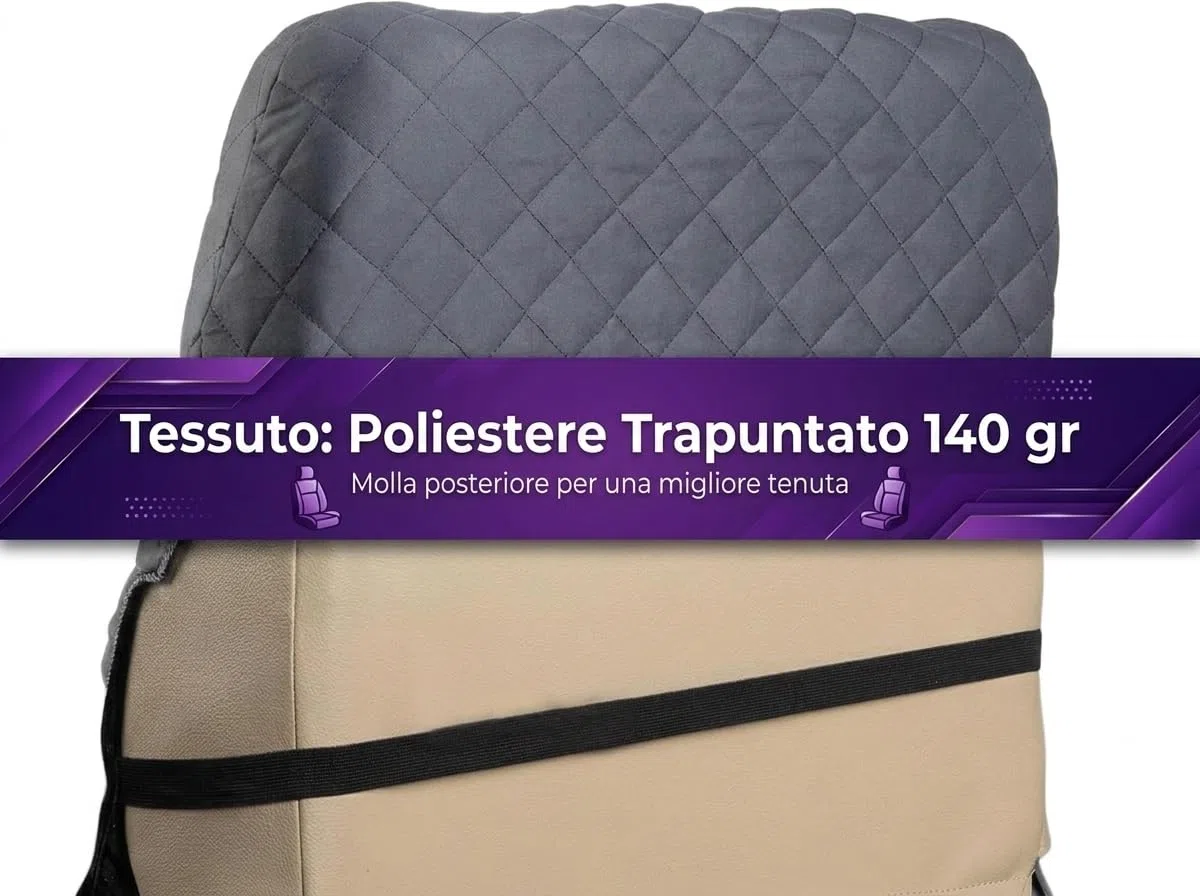 Rebeca Shop Coprisedili auto universali, anteriori e posteriori (A22-Coppia, Grigio)