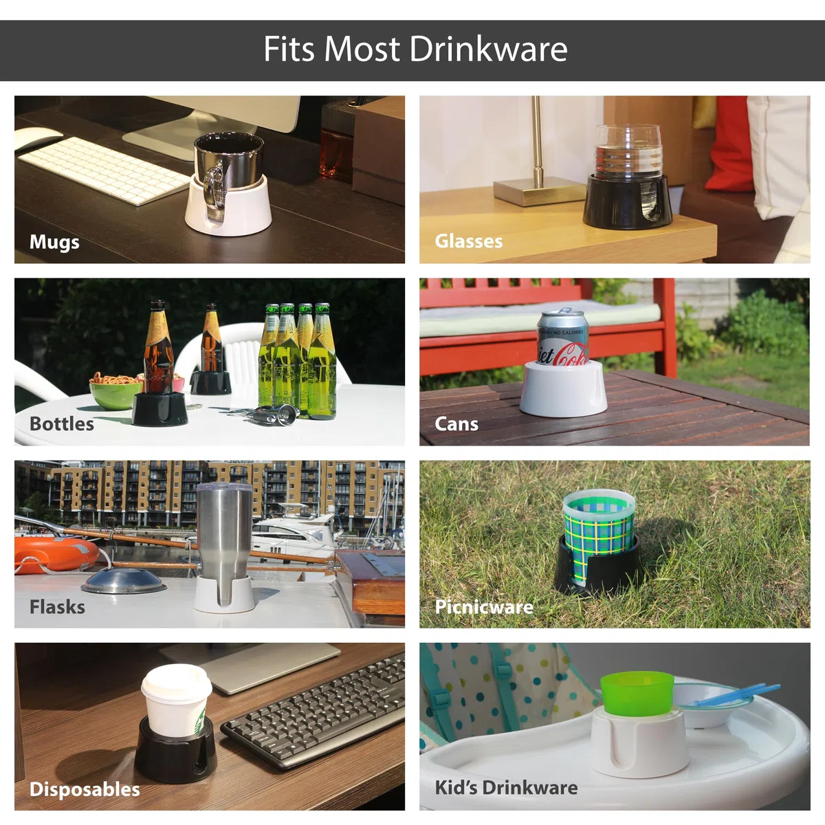 TableCoaster - Il portabevande ideale antigoccia (bianco ghiaccio)