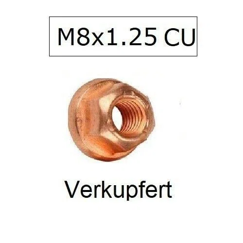 BLUETECH Set di bulloni e viti di alta resistenza M8 x 45 mm, 16 pezzi, Bronzo, Grado 8,8, per impianti di scarico e motori di automobili