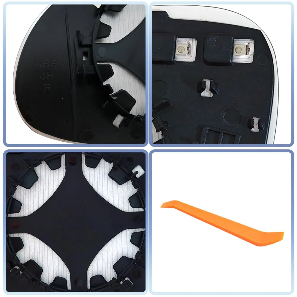 Vetro Specchio Retrovisore Destro Sostituzione per VW Golf MK5 2003-2008 Jetta 5 2005-2010 Passat B6 2007-2011 Riscaldabile Lente Specchietto Esterno con Piastra di Supporto e Accessori