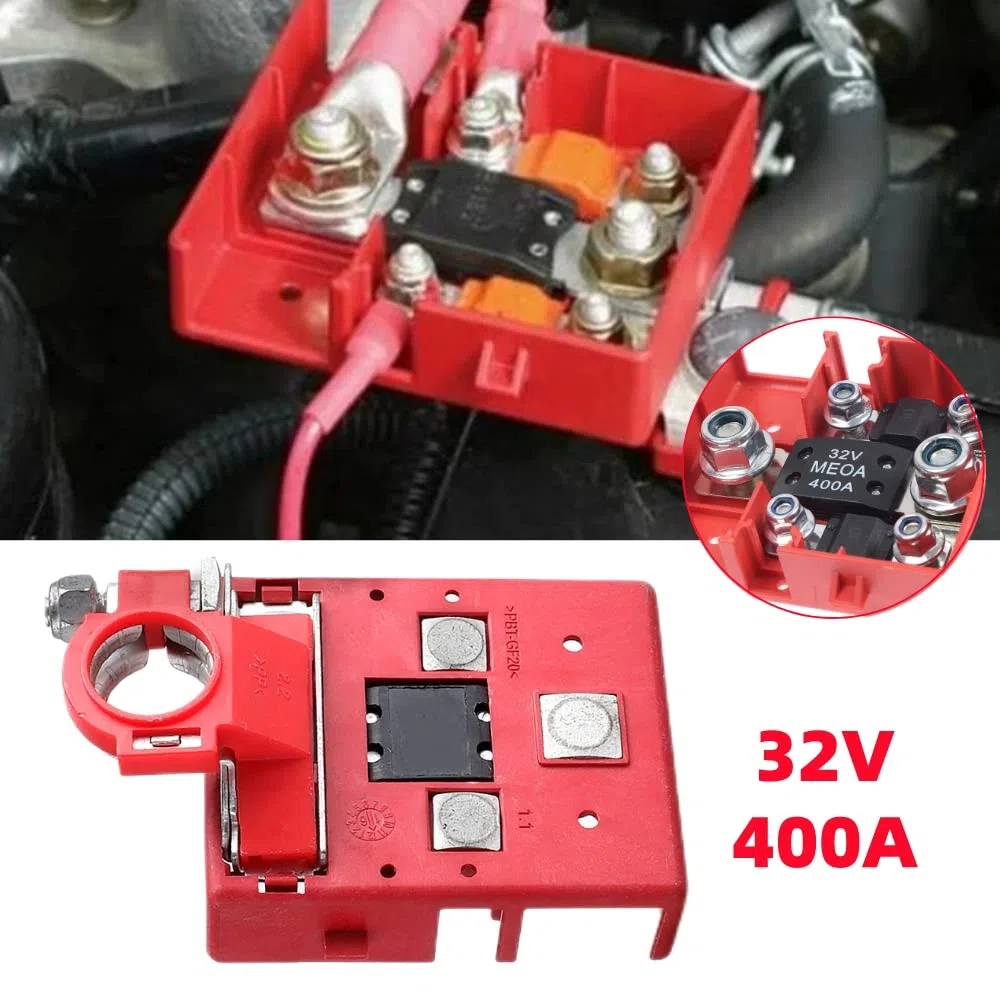 Scatola di fusibili batteria distribuzione morsetto connettori, 32V 400A auto sgancio rapido fusibile connettore della batteria per caravan camper barca camion