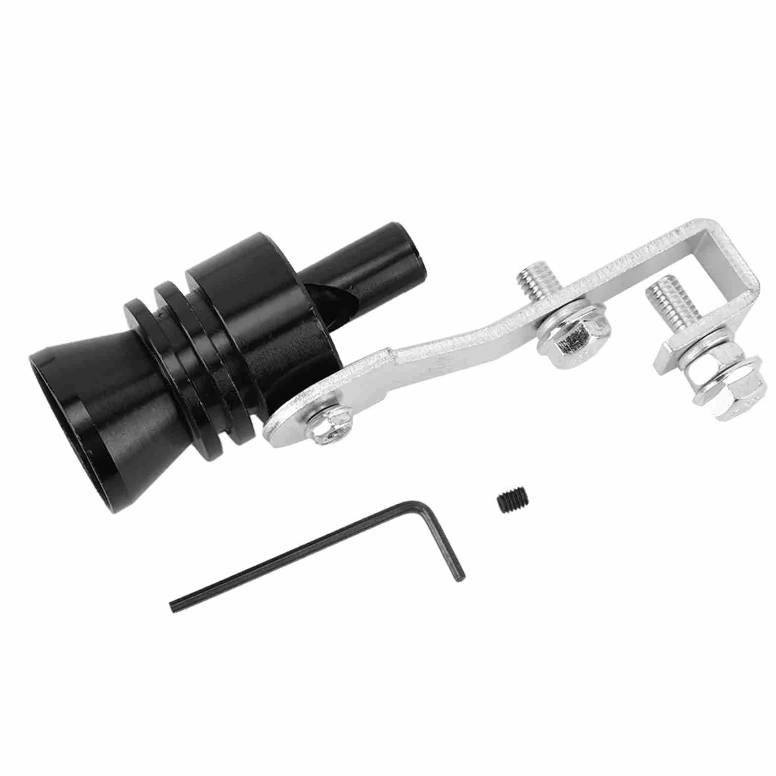 Fischietto turbo, simulatore di valvola di scarico del tubo di scarico per auto in lega di alluminio Fischietto turbo nero adatto per rumore marmitta auto