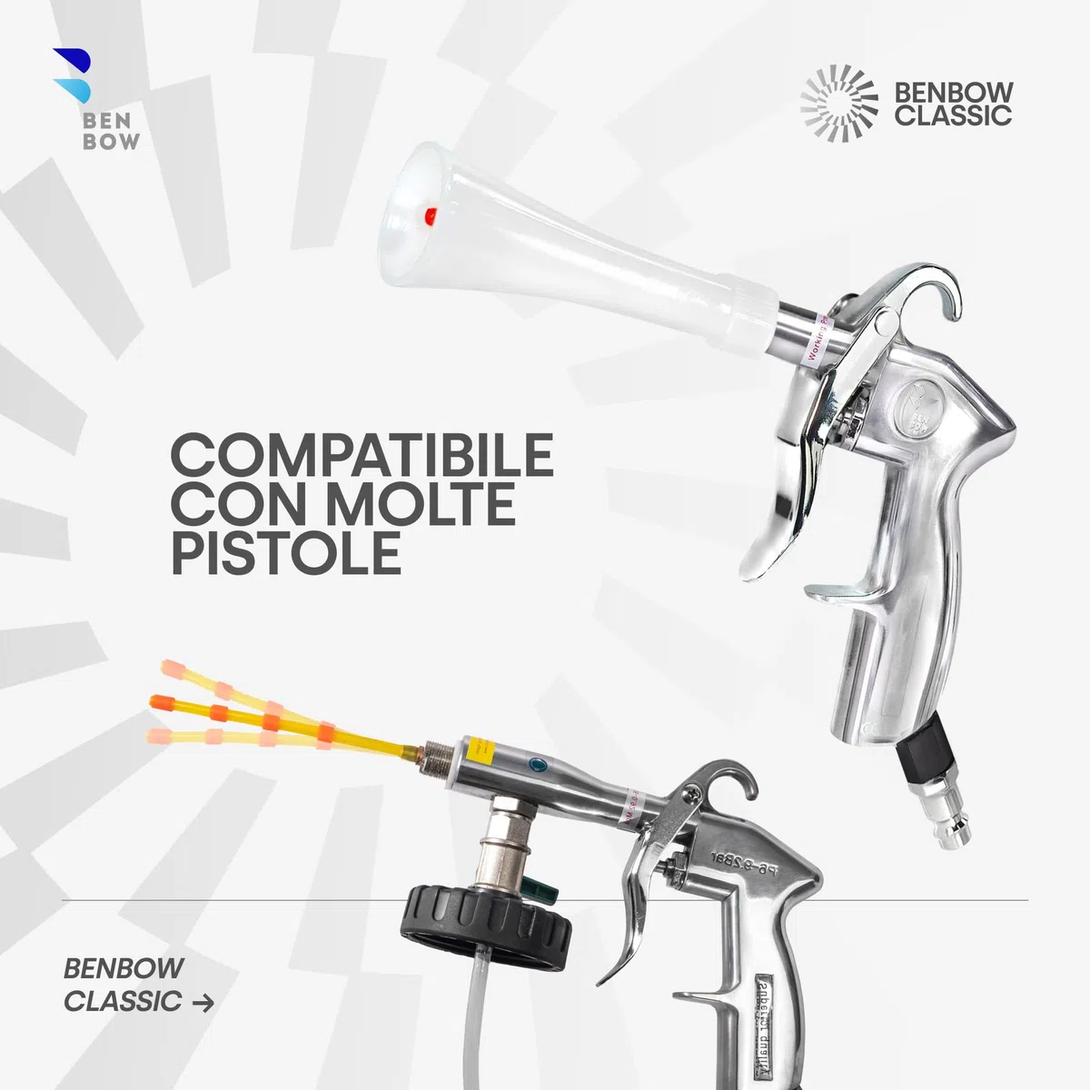 BenBow 017 5x Tubo in Silicone, Tubo di Ricambio Arancione per Pistola di Pulizia ad Aria Compressa - Ricambio, Tubo Rotante con Pesi - Effetto Turbine Intenso & Compatibile con la Serie Classic