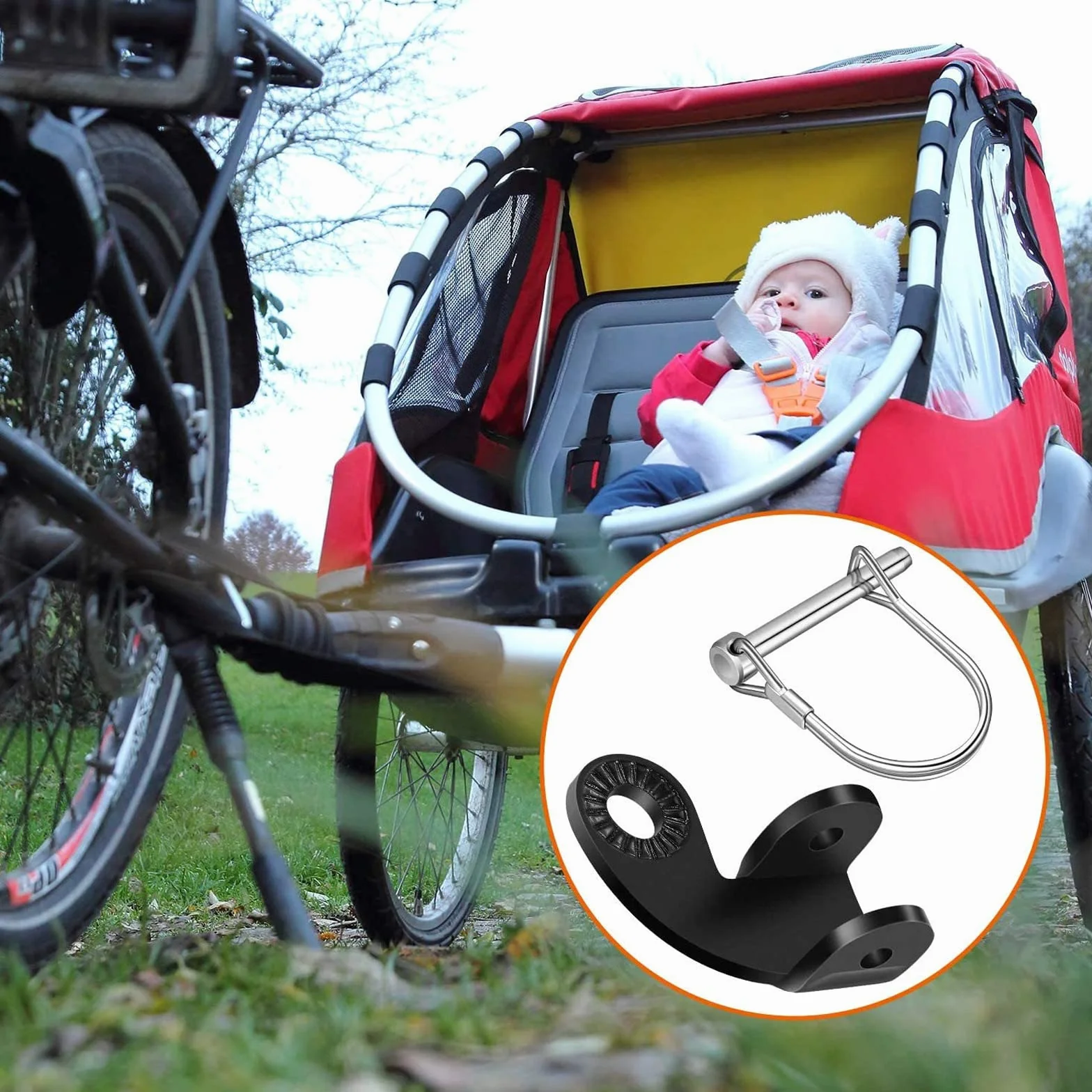 12.2MM Gancio Traino Bicicletta, Accoppiatore Traino Bicicletta Rimorchio Bambini, Carico e Animali Domestici Accessori Rimorchio Bicicletta Compatibili con il Gancio di Traino Burley