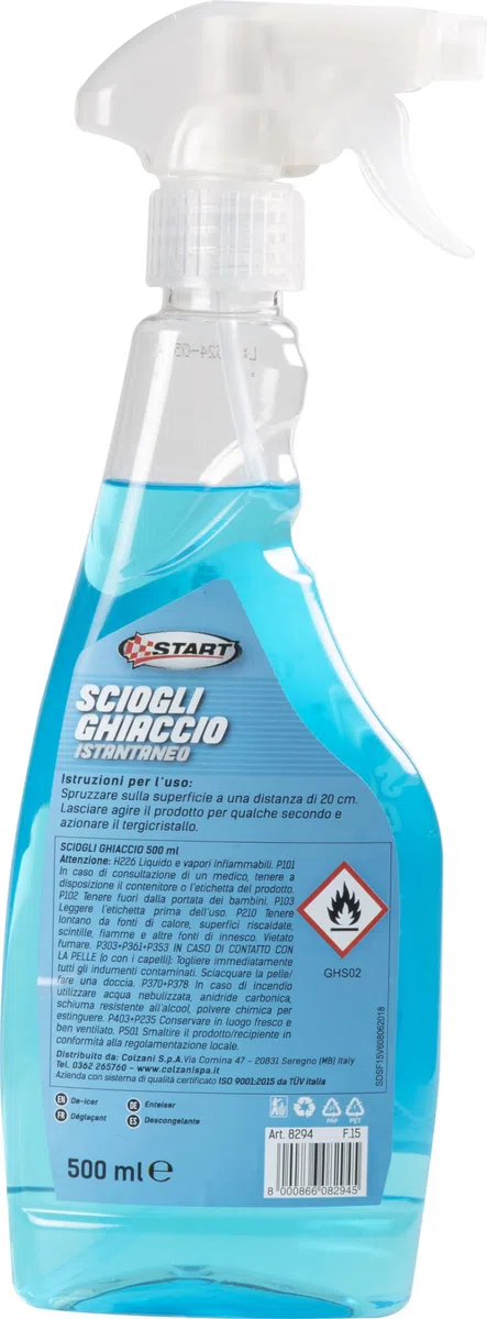 START Spruzzino Deghiacciante Parabrezza Auto 500 ml con Trigger, Scioglie Rapidamente Ghiaccio e Brina, Efficace a Basse Temperature, Sicuro su Vetri e Guarnizioni – Confezione da 3 Pezzi