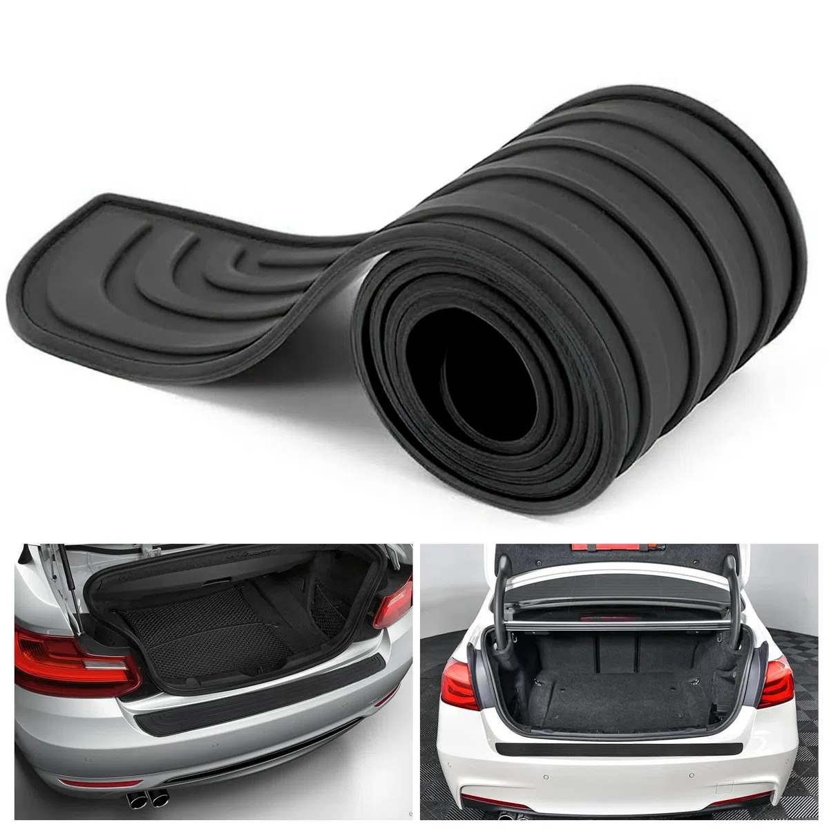 Protezione Paraurti Posteriore Auto,Protettore del Bagagliaio in Gomma 90cm x 7cm,Protezione Paraurti,antigraffio,Adatto Alla Maggior Parte Degli Accessori Esterni Dell'Auto SUV