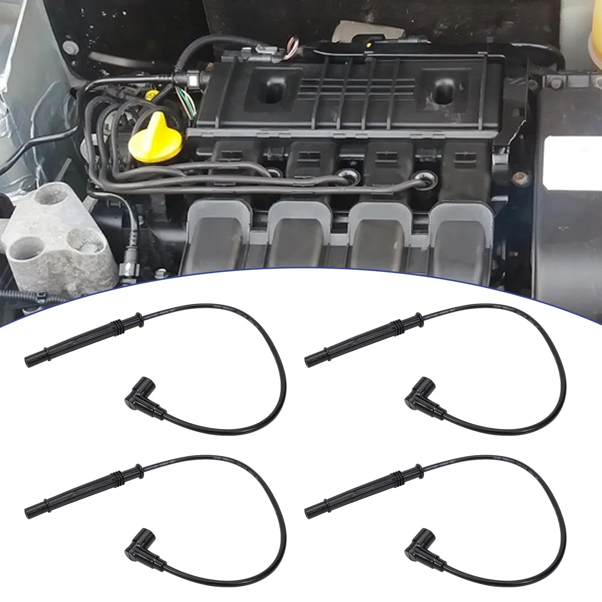 4 cavi di accensione per Clio 2 Kangoo Twingo I II 0300891604 8200713680