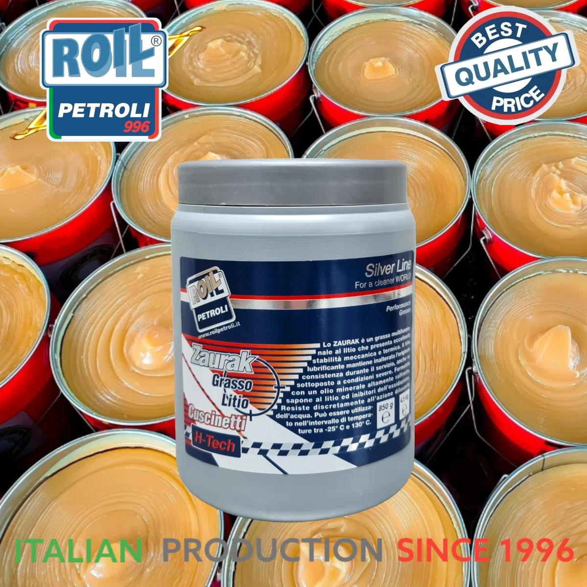 1X0.850 gr. di ►Roil GRASSO UNIVERSALE al LITIO◄ Grasso Multiuso per USI Generali e Specifici - Milleusi per Bici, Auto, Moto, Nautica, Agricoltura e Industria