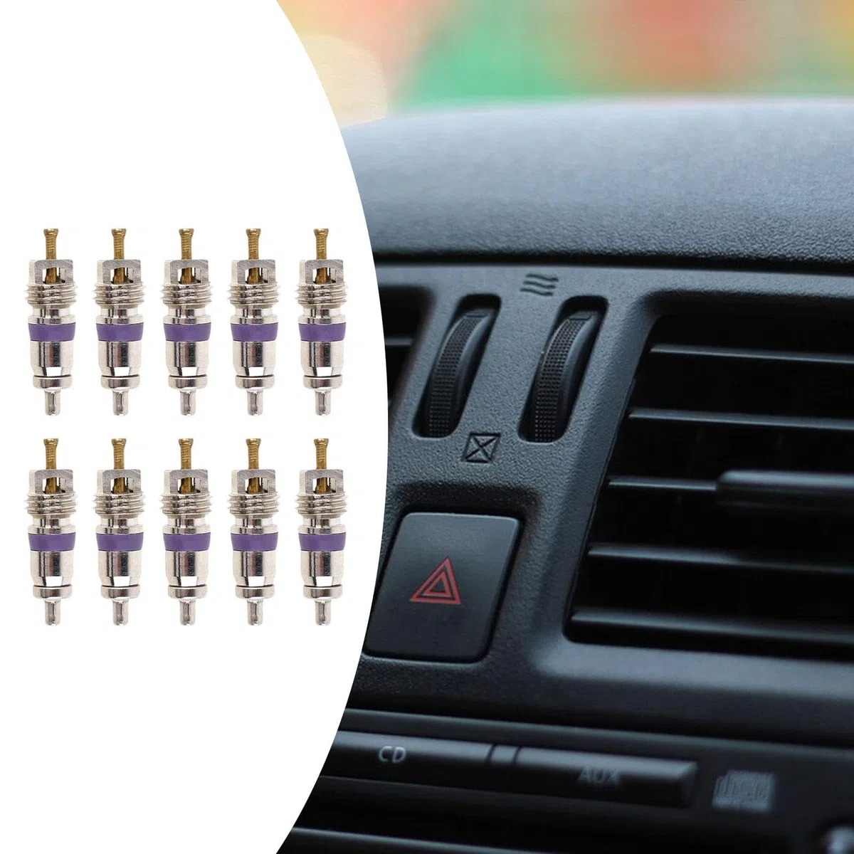 Kit di 10 Pezzi di Ricambio per Valvole di Condizionata, Servizio di Riparazione del A/C, Nucleo della Valvola in Ottone per La Manutenzione dell'Aria Condizionata di Auto
