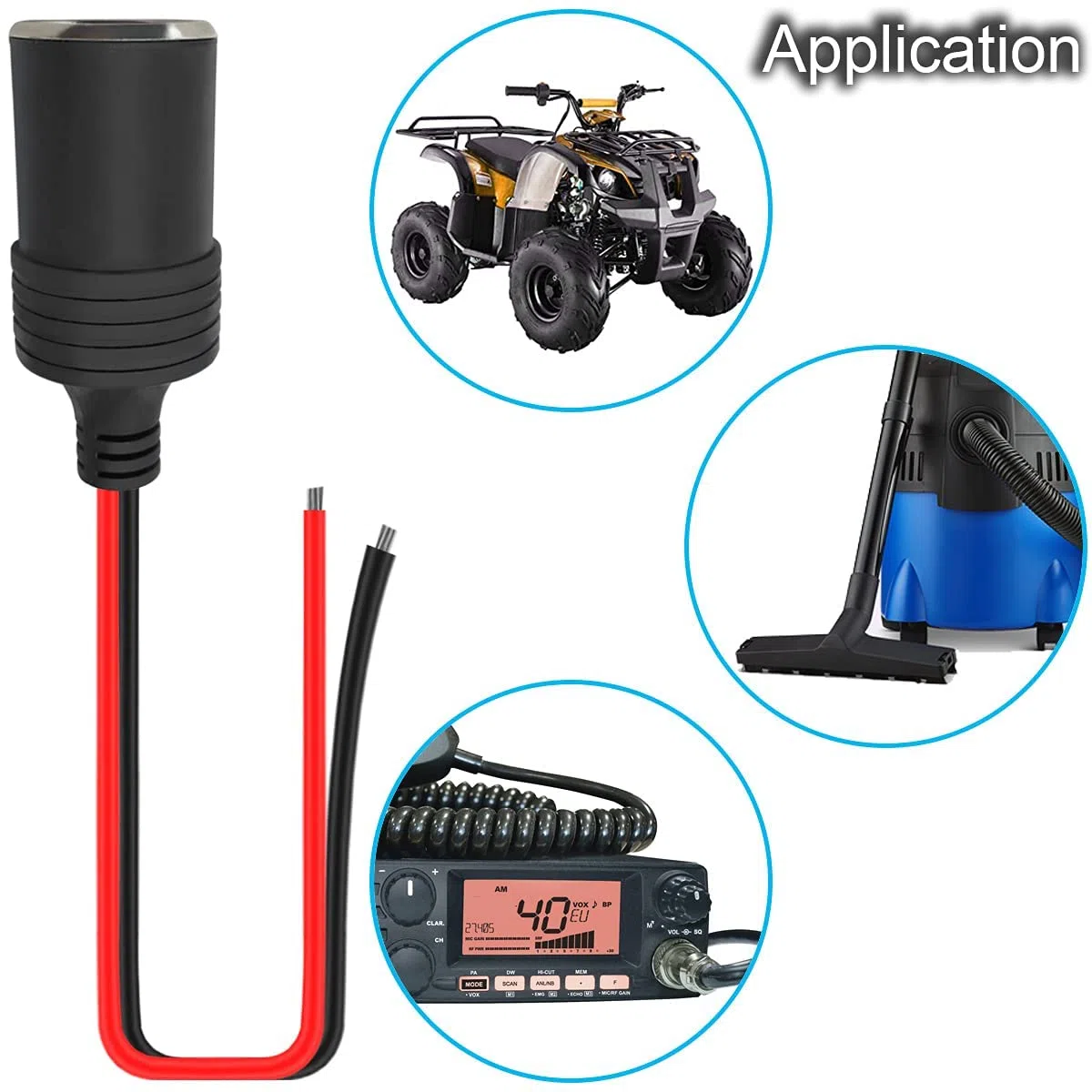GTIWUNG 2 Pezzi Femmina Presa Accendisigari 16AWG 30CM/1FT, Auto Sigaro Spina Adattatore con Copertura Antipolvere, Caricabatteria da Auto Cavo di Prolunga per Accendisigari, Cigarette Lighter Socket