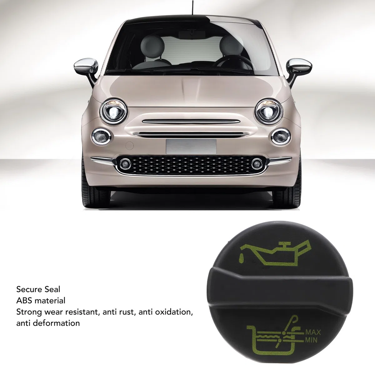 Tappo di Riempimento dell'olio Cover Serbatoio dell'olio Motore Tappo d' 71740676 Materiale ABS Sicuro Sigillazione Compatibile con 500 Grande Punto Evo 1.2 8V MK2B Punto Panda Idea Seicento