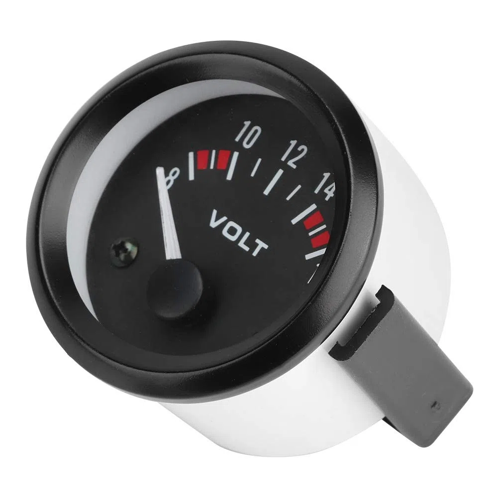Voltmetro, 12V BX100007 8-16V 52 MM 2 Pollici Universale Voltmetro per Auto Elettriche a LED Misuratore di Tensione