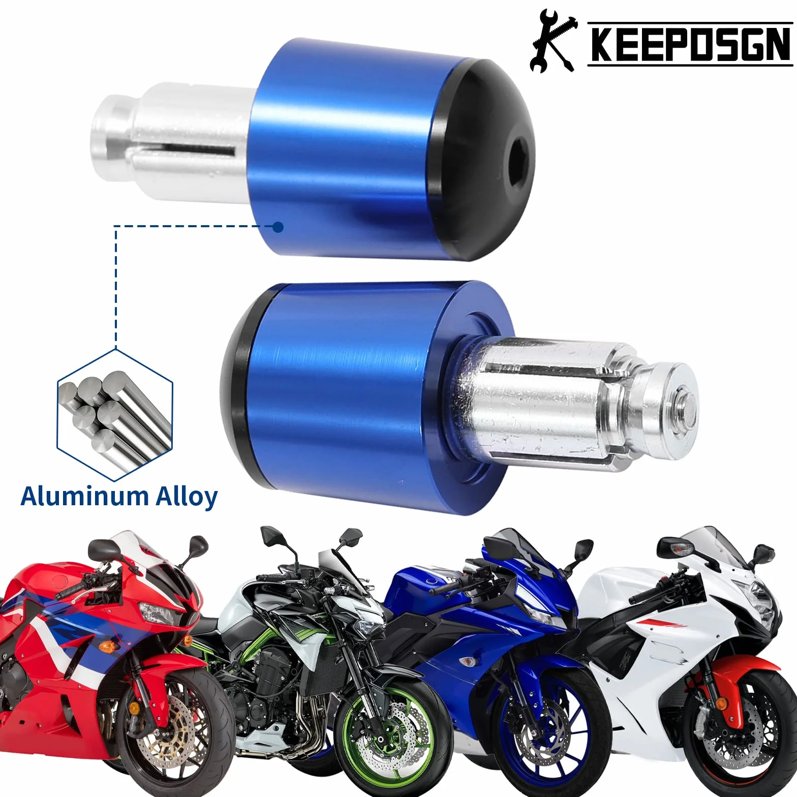 7/8" 13mm-22mm Tappi Manubrio Moto, Tappi Manubrio Moto in Alluminio Compatibili con Scooter Sport Bike Street Bike Cruiser.
