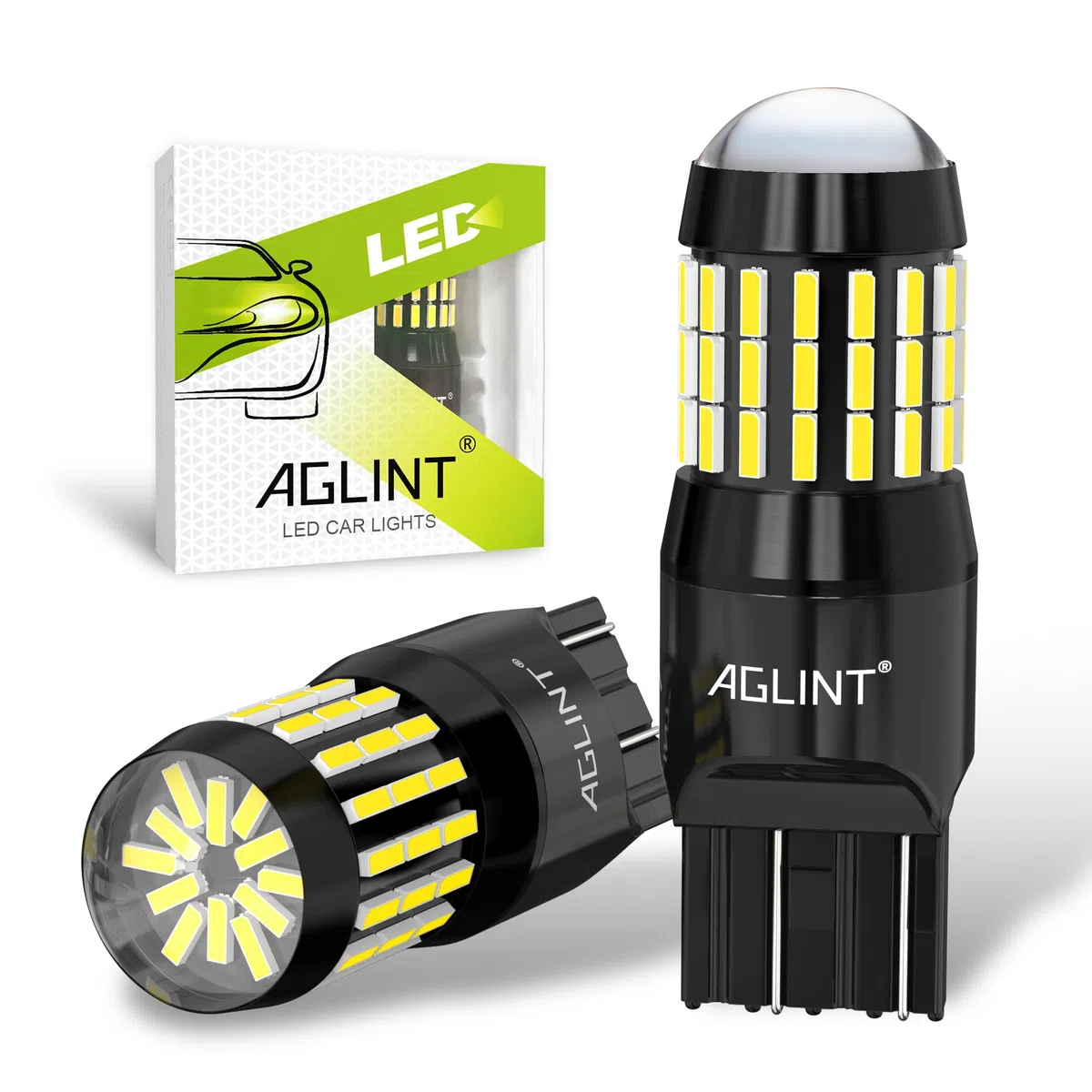 W21W T20 LED Lampadine W21/5W 7440 7443 12V-24V 66SMD per Auto Luce Di Retromarcia DRL Luci di Marcia Diurna Parcheggio Posteriori Luci Posizione Fanale Di Arresto Di Coda Bianco 2Pcs