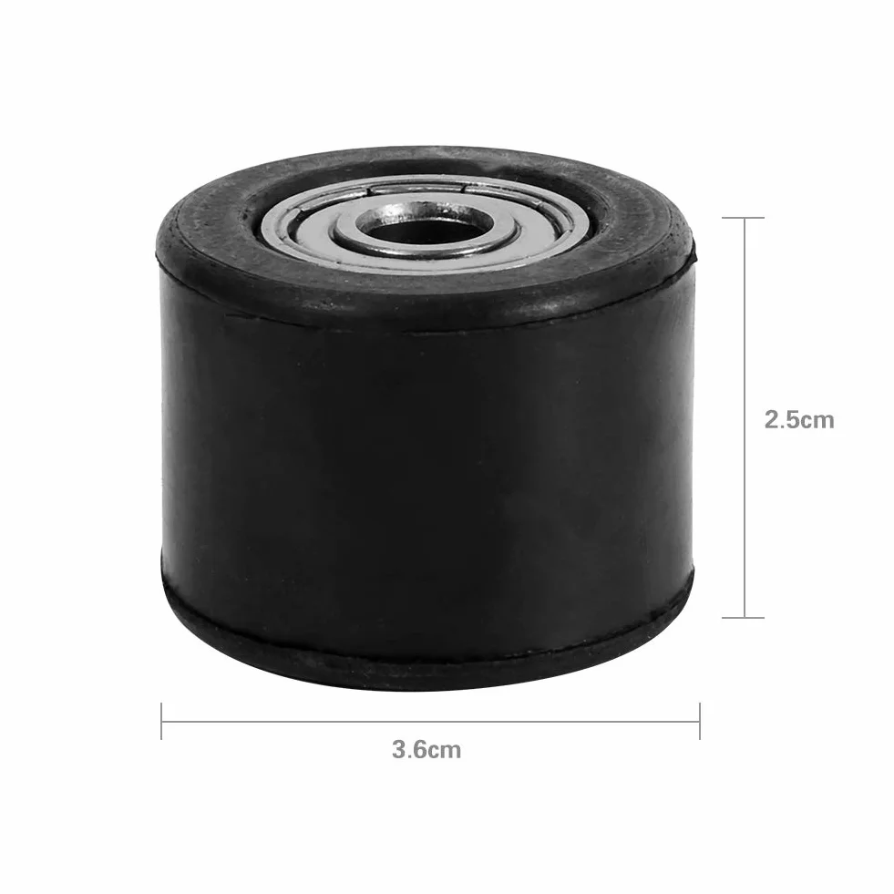 VOBOR Rullo Catena, Guida della Puleggia Tenditore a Rullo Catena in Gomma da 8MM per Moto Dirt Bike Enduro, Nero