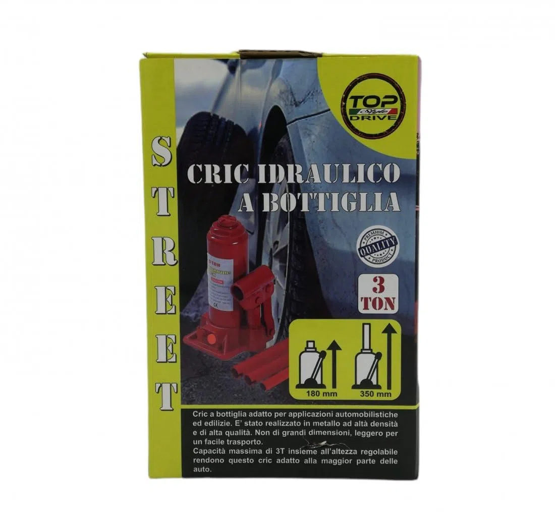 CRIC A BOTTIGLIA STREET Cric a bottiglia adatto per applicazioni automobilistiche ed edilizie.