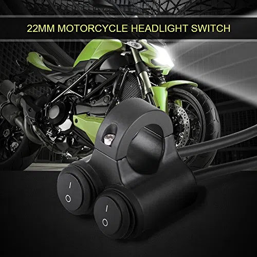 Interruttore del faro del manubrio del motociclo universale 22 mm - Manubrio Freno fendinebbia del clacson Interruttore del pulsante di comando doppio(B)
