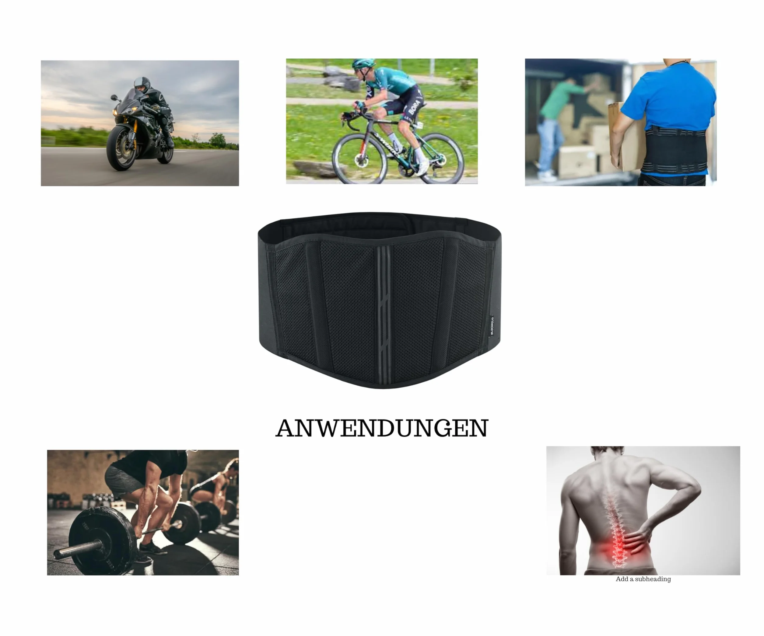 BLACKWILD Cintura renale | Supporto e comfort per sport e attività | Cintura renale moto uomo e donna | Design traspirante per la stabilità della schiena - Ideale per motociclismo, fitness