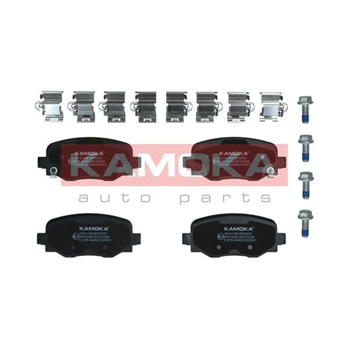 KAMOKA Kit pastiglie freni Posteriore con segnalatore acustico usura con accessori JQ101355 Compatibilità con FIAT 500X 334, JEEP Renegade SUV BU, B1