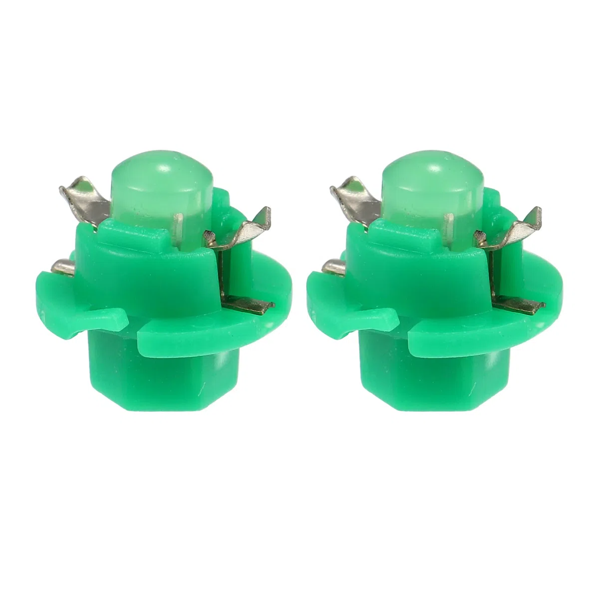 X AUTOHAUX 10pcs DC 12 V T5 B8.4D LED luce del cruscotto verde per interno auto