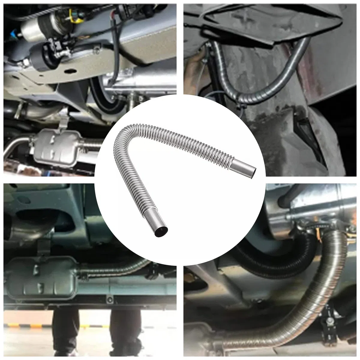 Hifrom Tubo di Scarico, 60CM Acciaio Inossidabile Parcheggio Riscaldatore, 25MM Diametro Interno, per Auto, Camion, Barca