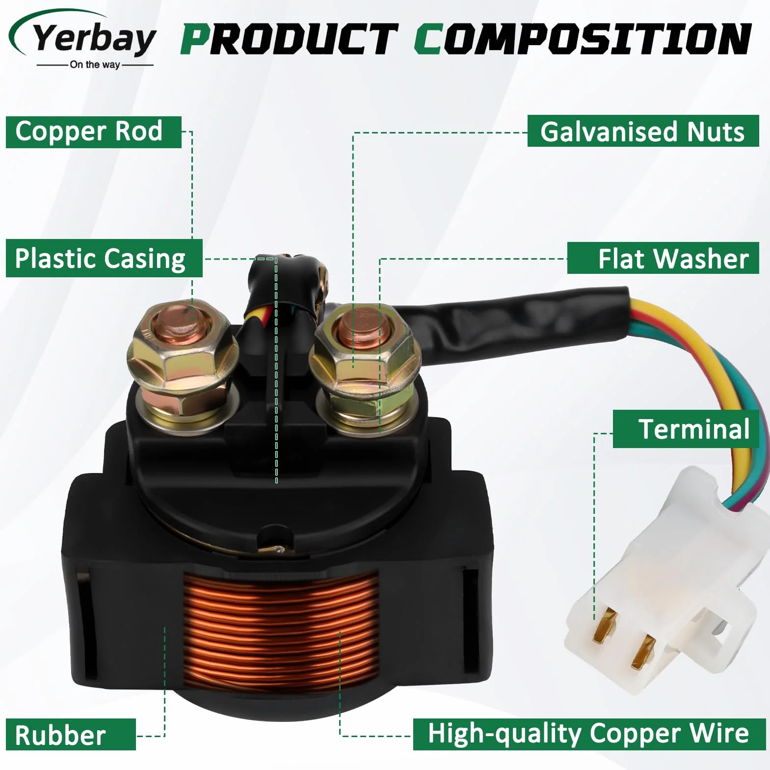 Relè Avviamento Solenoide per Honda TRX300 Fourtrax 300 1988-2000 /TRX200 Fourtrax 200 1984 /TRX250 Fourtrax 250 1985-1987 /TRX250 Sportrax 2003-2008 /TRX400 Sportrax 2001-2014