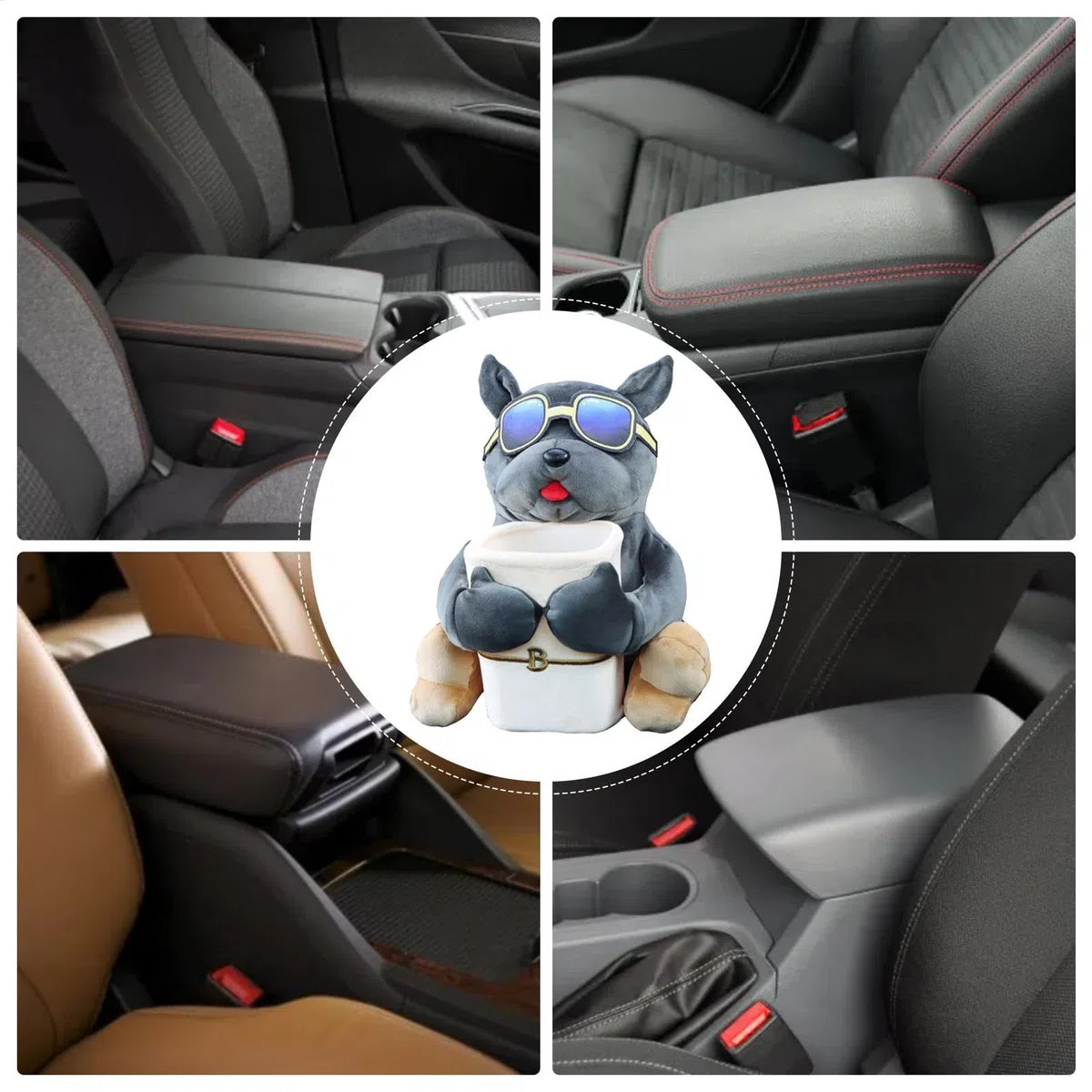 Porta per auto, cestino per auto, scatola di per auto, porta in peluche, porta per animali dei cartoni animati, Organizer per riporre oggetti,