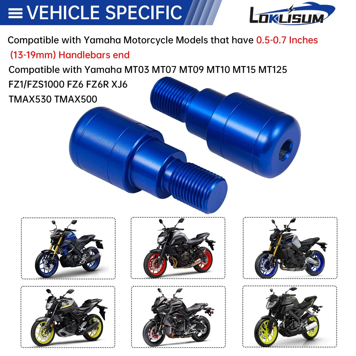 Manubrio CNC per moto, Tappi Manubrio Moto Alluminio Bilancieri Manubrio Moto Compatibili con MT07 MT09 MT10 MT125 MT 07 09 10 125