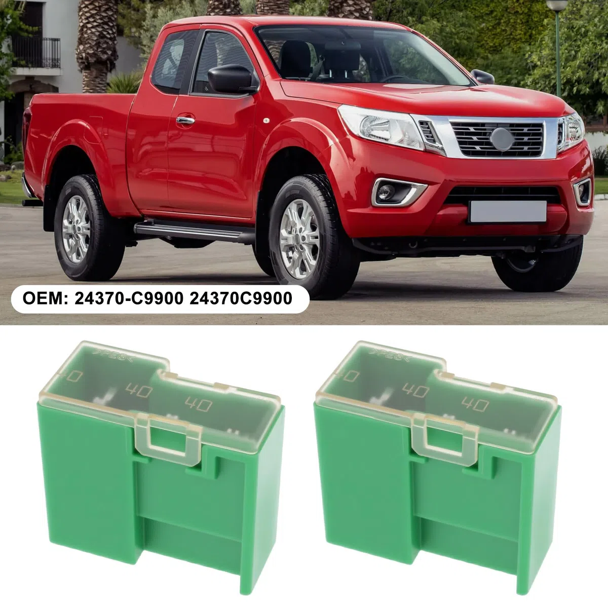 EMSea 2 Pezzi 40/40/40A Fusibile Per Auto 24370-C9900 24370C9900 Compatibile Con Nissan LEAF 2014-2022 NV200 2014-2020