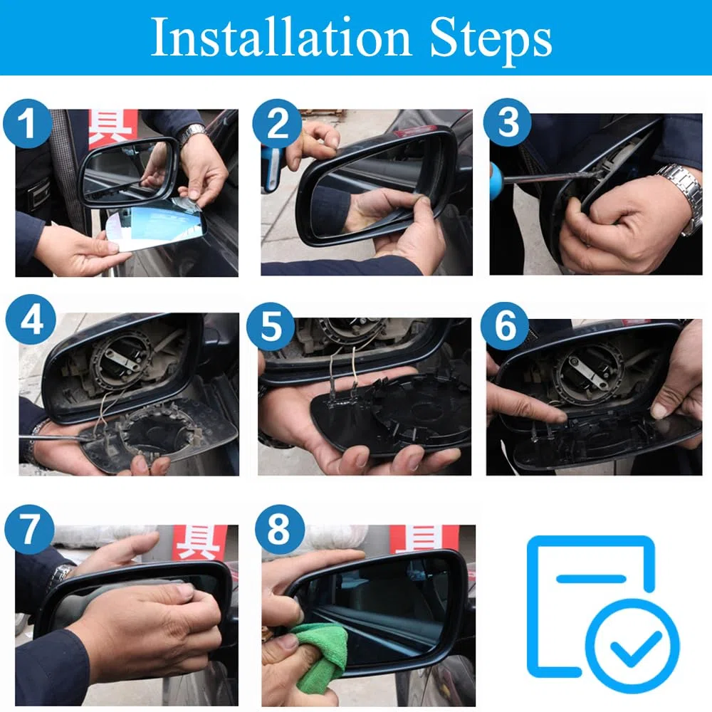 Vetro Specchietto Retrovisore Destro, Vetro Specchio Retrovisore Esterno Auto Compatibile con Opel Astra J 2009-2015