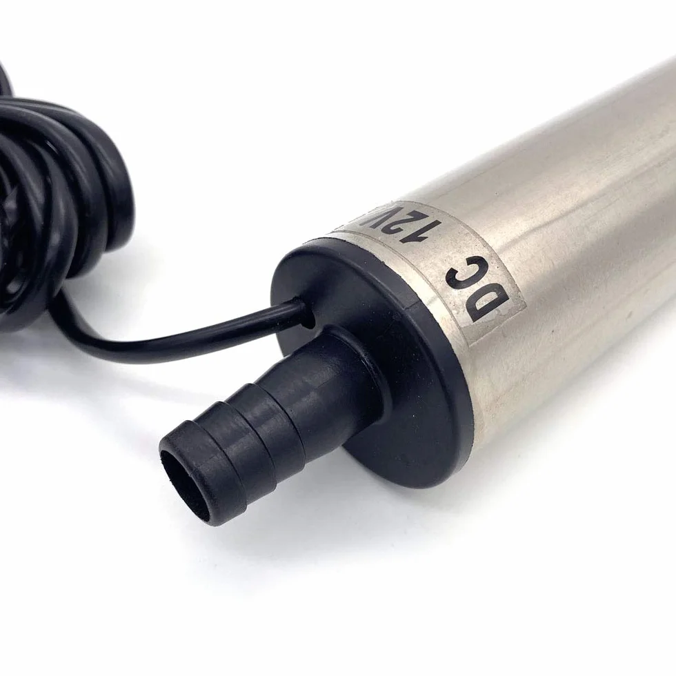 DollaTek Pompa sommersa 12v 51mm, pompa di trasferimento carburante olio auto per acqua gasolio liquido, pompa veicolo in acciaio inossidabile con accendisigari e rete filtrante staccabile