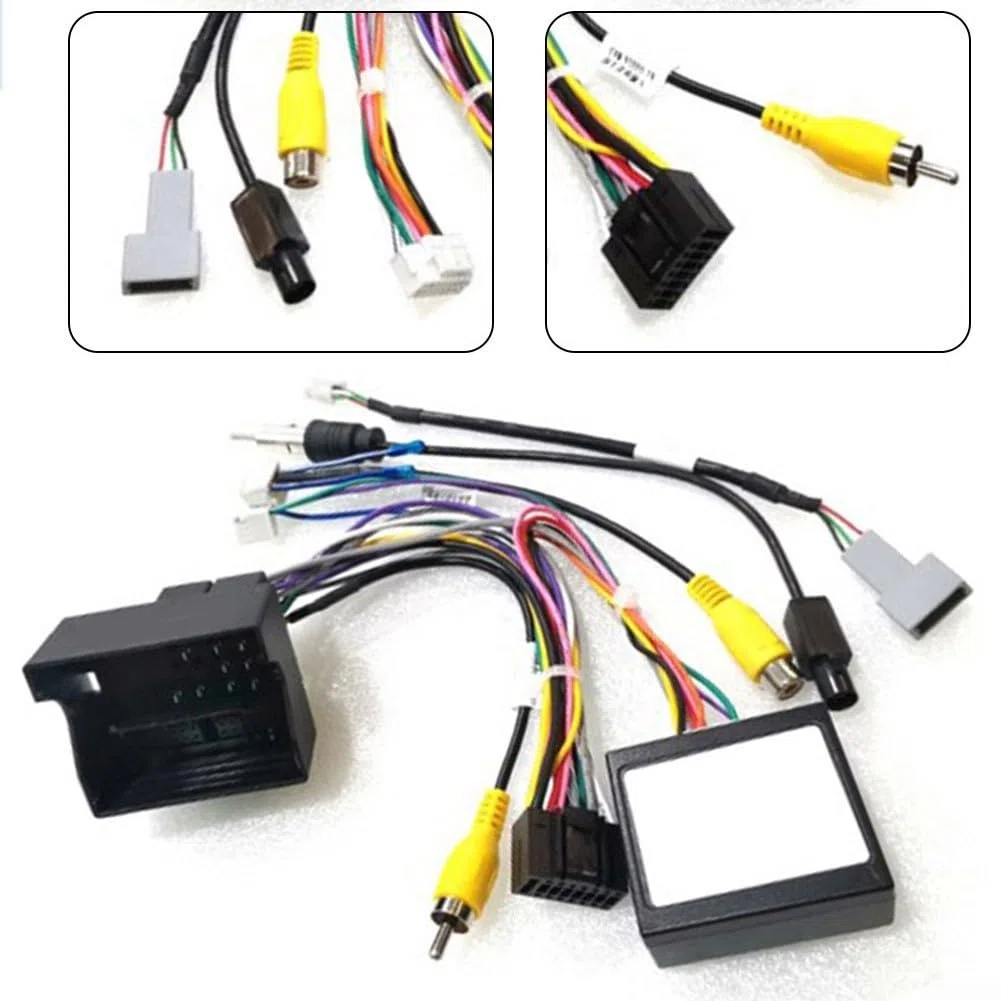 Cavo adattatore per autoradio, 16 pin e adattatore di cablaggio di alimentazione per Android per auto, linea elettrica Canbus