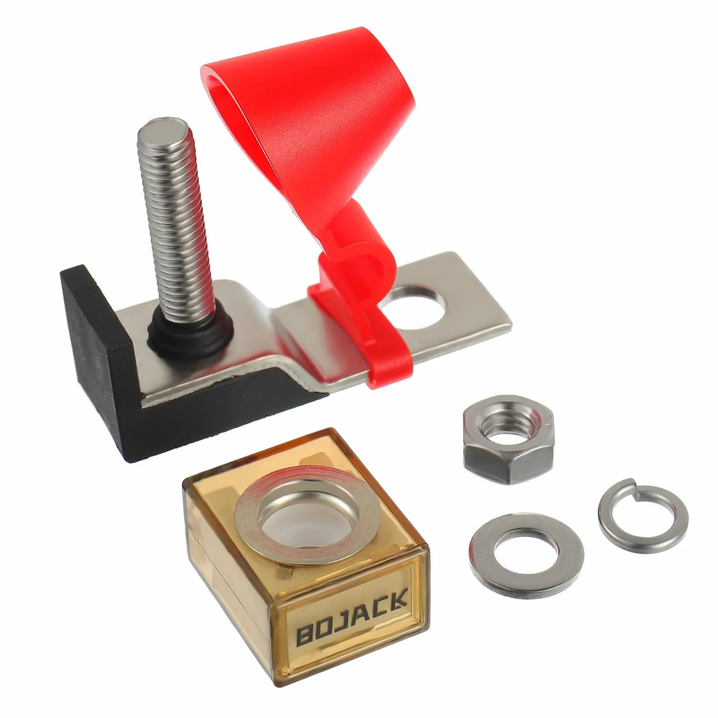 BOJACK MRBF Portafusibili Singolo Perno 5/16" con 30A 58V Fusibile per Batteria Marina per Protezione Circuiti in Stazioni di Ricarica Marine