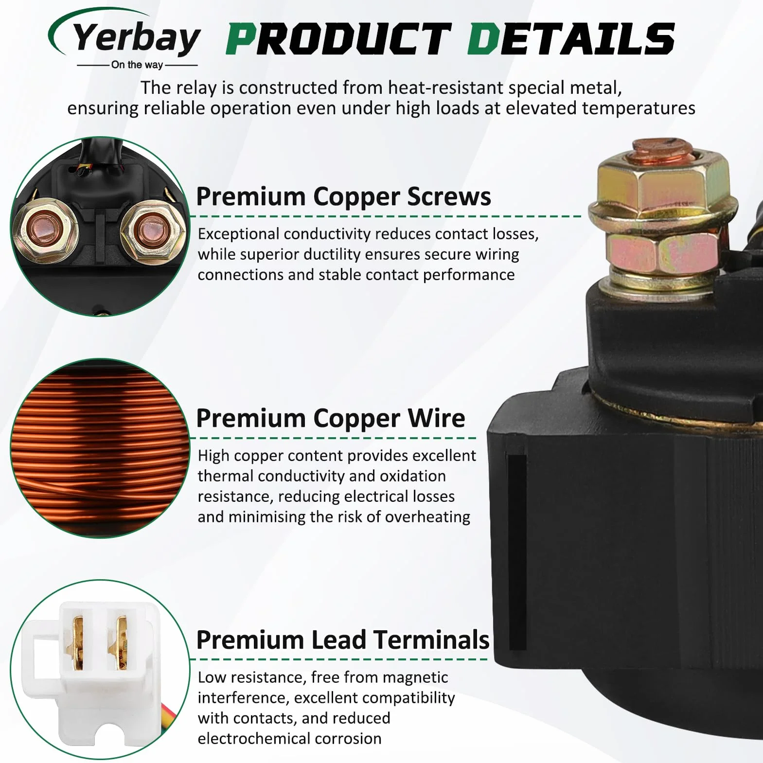 Relè Avviamento Solenoide per Honda TRX300 Fourtrax 300 1988-2000 /TRX200 Fourtrax 200 1984 /TRX250 Fourtrax 250 1985-1987 /TRX250 Sportrax 2003-2008 /TRX400 Sportrax 2001-2014