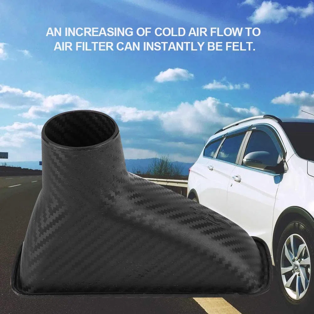 Gorgeri Tubo di ingresso turbo di aspirazione aria, paraurti anteriore auto universale Kit di imbuto tubo di aspirazione turbo paraurti aspirazione turbina modificato(quadrato)