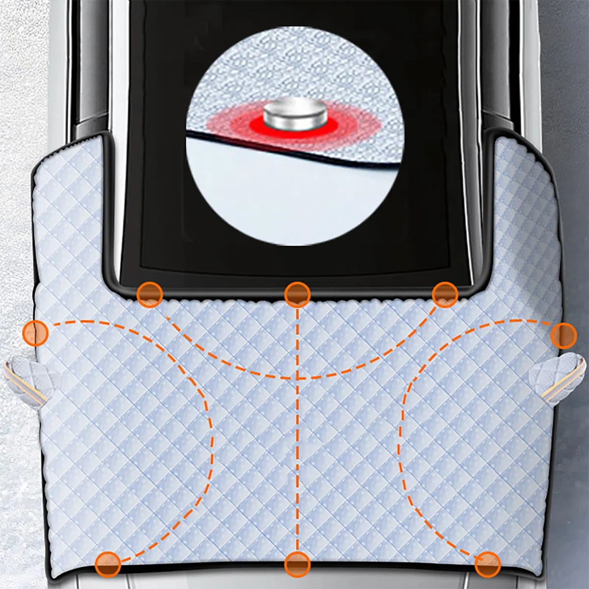 Copertura per Parabrezza Parasole Auto - 1 Pezzo, Argento, Coprisole Autos Parabrezzaer, Adatto per Berlina, Pieghevole, Protezione uv, Protezione Neve,Gelo, Protezione Polvere