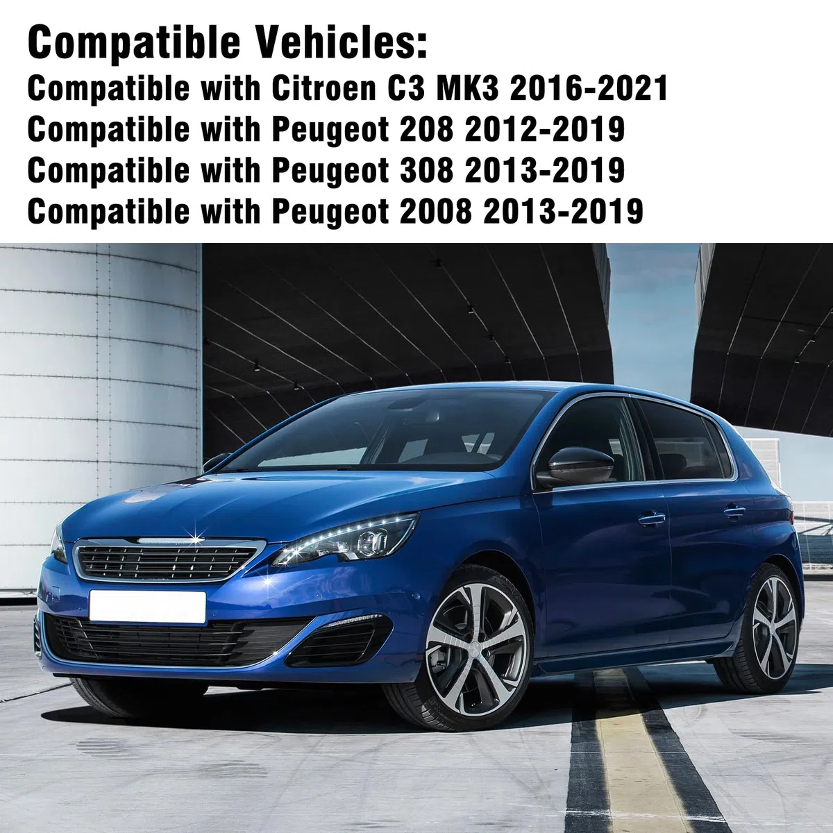 TTCR-II Compatibile con Vetro Specchio Citroen C3 MK3 2016-2021, Specchietto Peugeot 208/308/2008 2012-2019 Piastra Vetro Specchio Retrovisore Riscaldato, Piastra Dello Specchietto-Sinistro