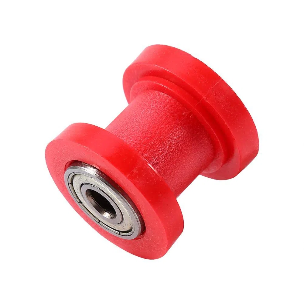 Keenso Rullo Tendicatena per Puleggia 8 Mm, Guidacatena per Tendicatena per Rullo Catena Moto Pit Dirt Mini Bike ATV(Rosso)