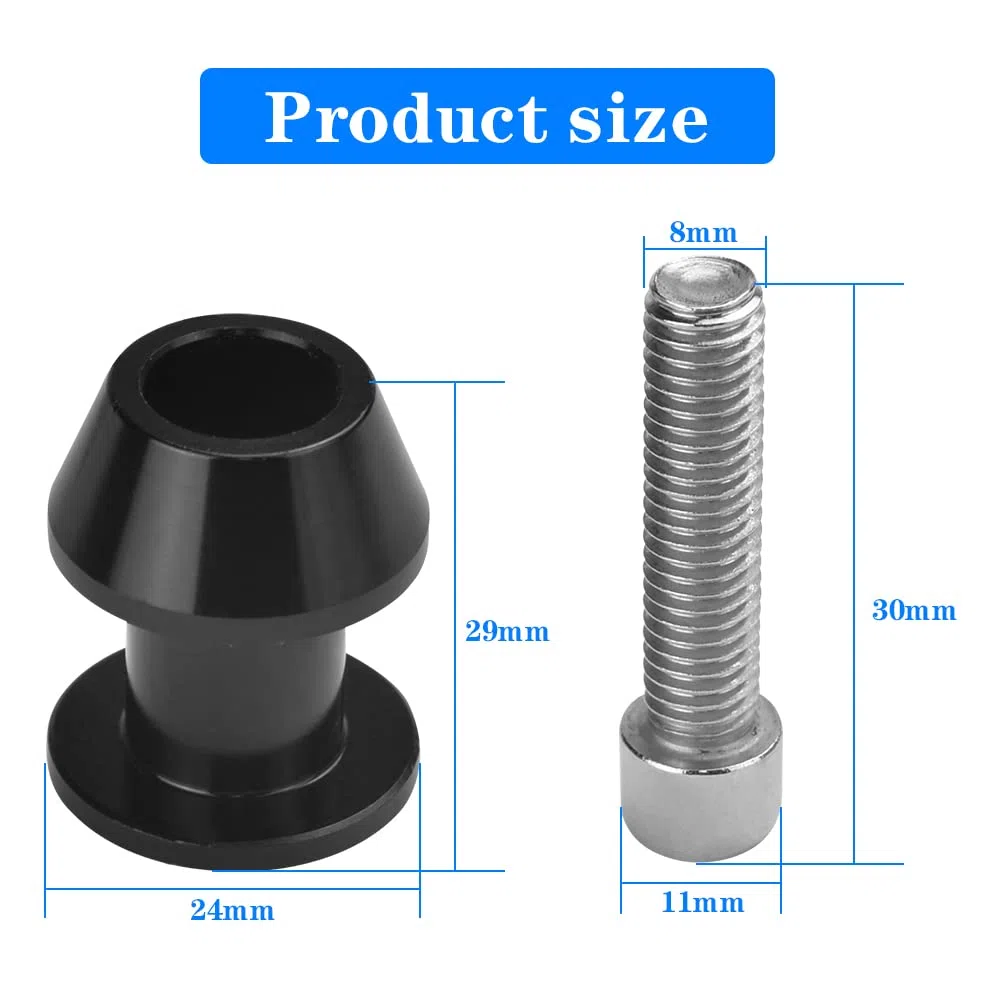 2 Pezzi Nottolini M8 Nottolini Cavalletto Moto M8 Coppia Nottolini Cavalletto Moto 8MM Bobina Forcellone Adattatori Bobina Moto per Moto Bilanciere Posteriore Filettato