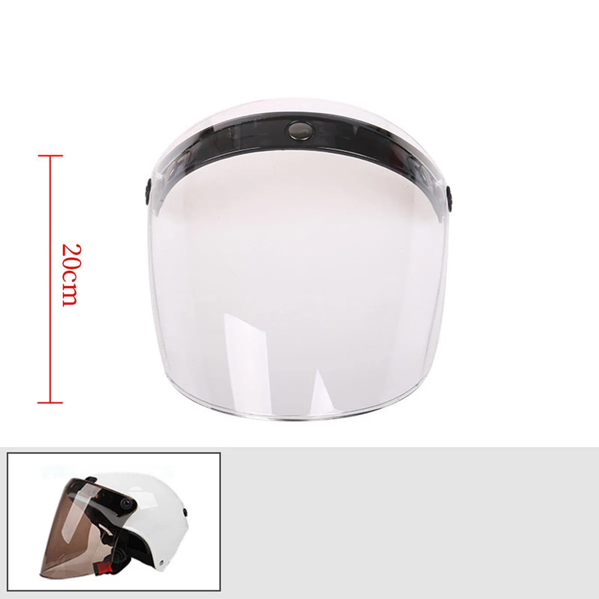 Baoblaze Visiera per caschi da moto Lente in PC ad alta resistenza Protezione solare antivento per antiappannamento a 3 scatti - chiaro