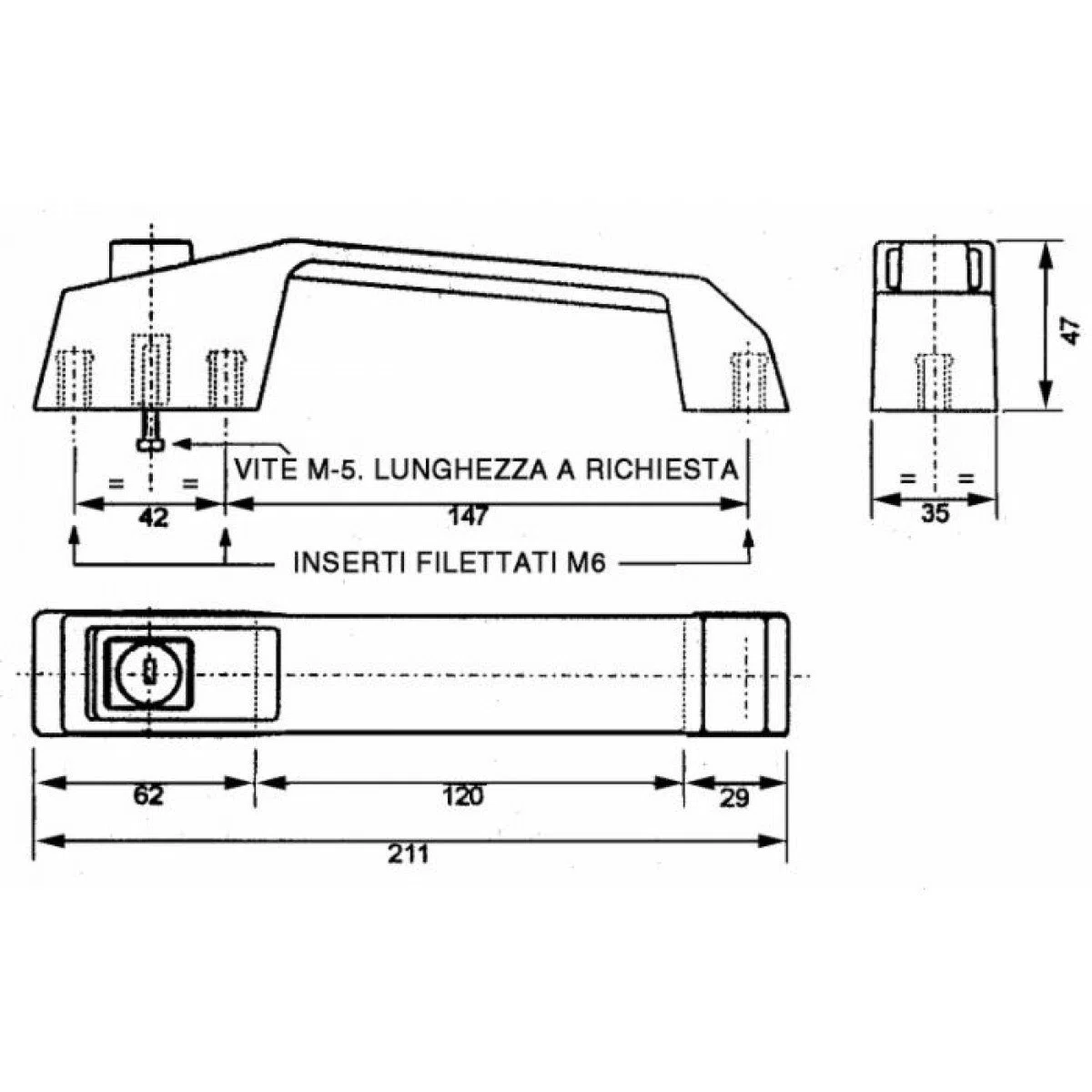 Ama Maniglia per Cabina Trattore in Plastica con Chiave – Compatibile per Lato Destro e Sinistro, Sicurezza per Mezzi Agricoli, Made in Italy