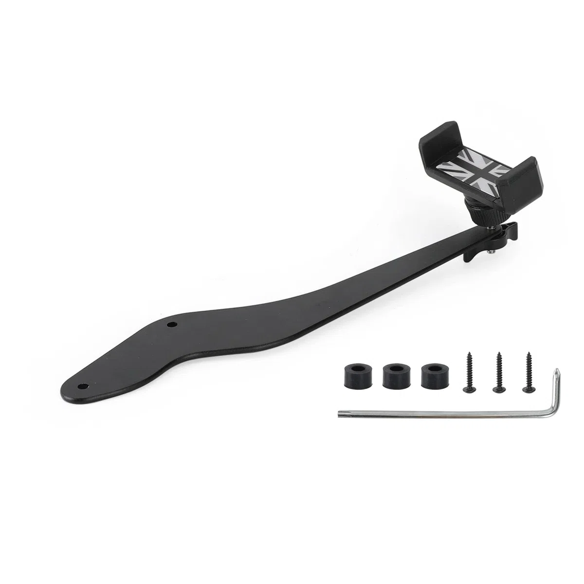 Materiale metallico stabile Union Jack Aspetto telefono auto supporto pieghevole grigio per Mini Cooper R50/R52/R53